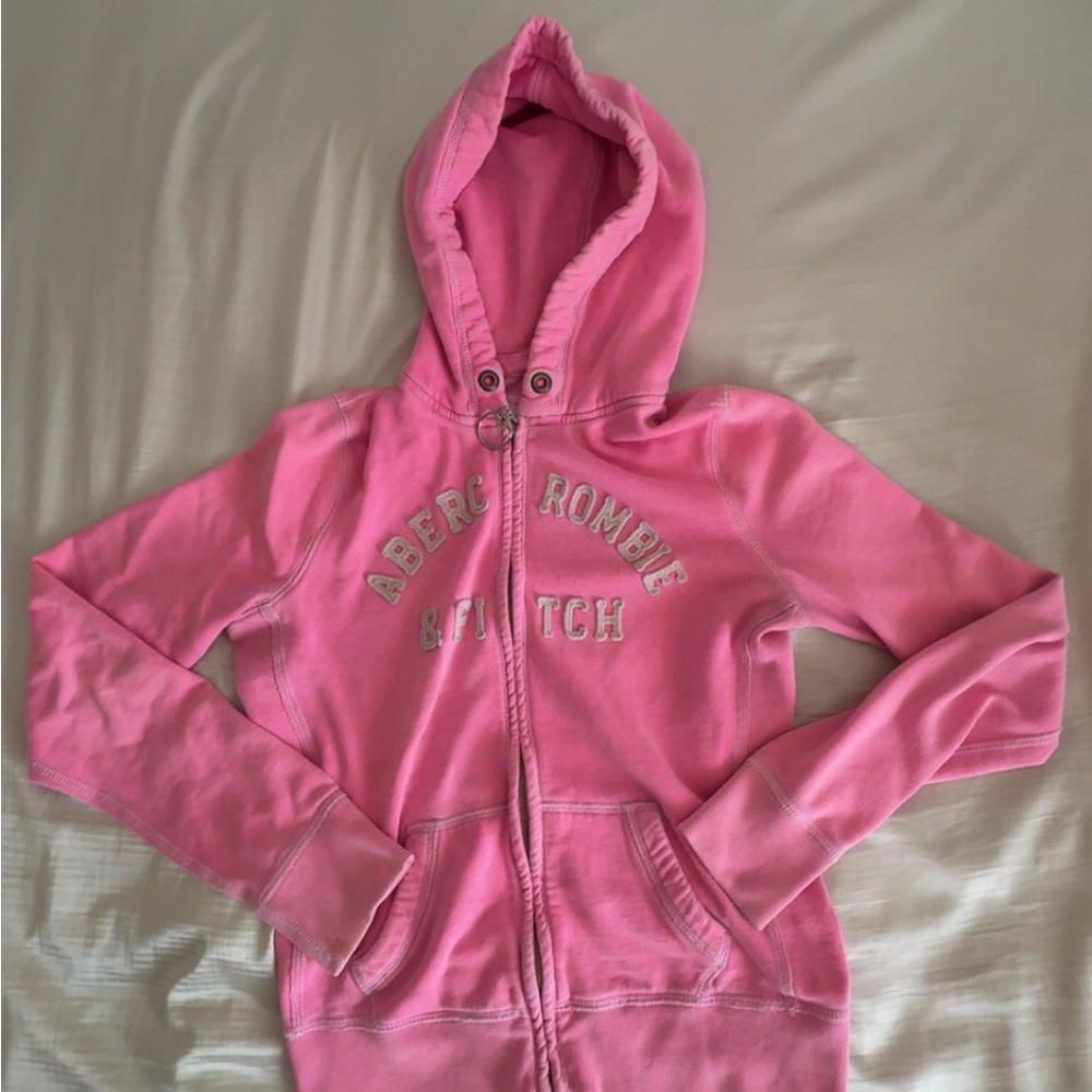 Abercrombie & Fitch Pink Zip-Up Hoodie
